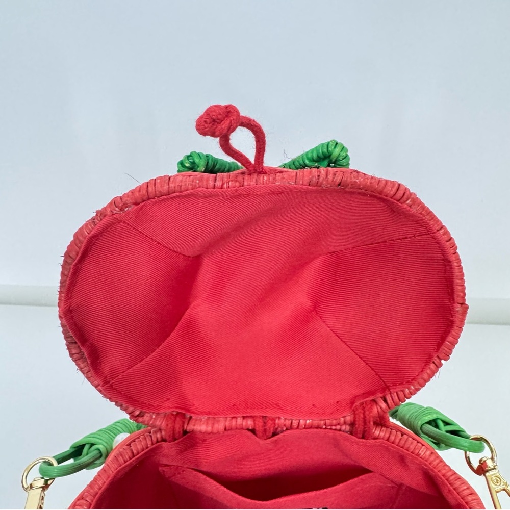 Kate Spade x Target Pearl Embellished Strawberry Wicker Bucket Bag Nwt Handbag - Picture 12 of 15